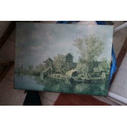 schilderstuk-op linnen-Y.Gooyen 1636-zie boot-afm. 70x50