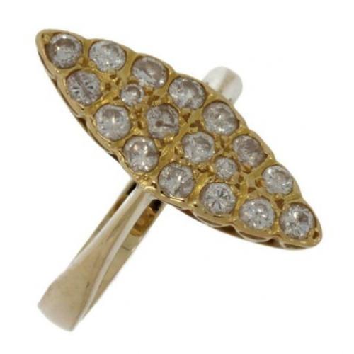Luxe 14 karaats gouden prinsessen ring met 18 diamanten