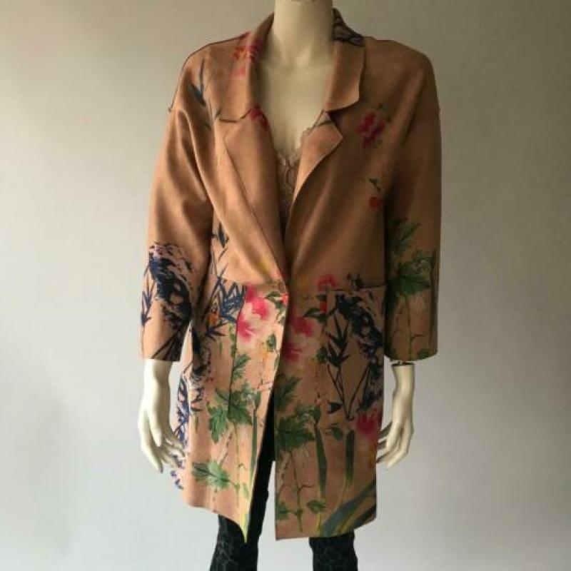 Madison, ZGAN, bruine, bloemen, voorjaarsjas, maat medium