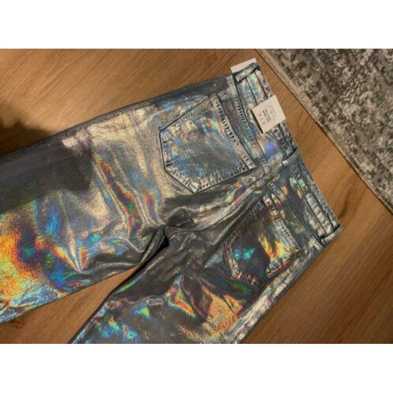 Zara holographic flared jeans nieuw maat 38