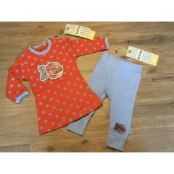 Nieuw setje O’Chillie jurkje rood met stip en legging 68