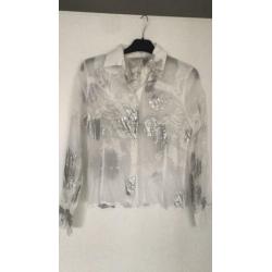 Bandelora witte blouse met zilver accenten nieuw maat 36