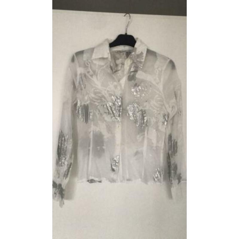 Bandelora witte blouse met zilver accenten nieuw maat 36