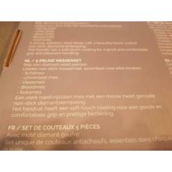 5 delig messenset zwart(nieuw)