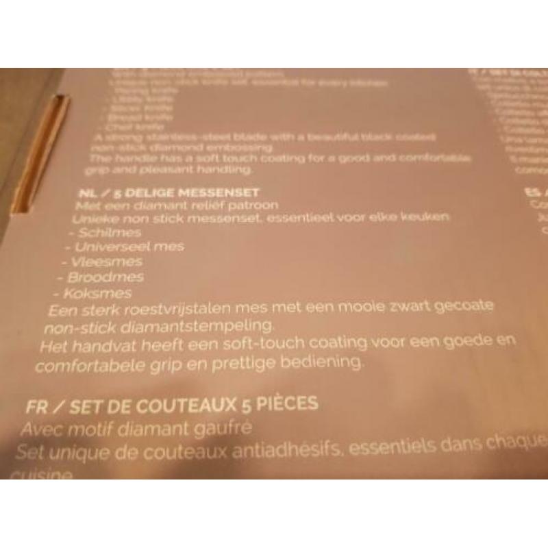 5 delig messenset zwart(nieuw)