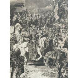 Antieke prent 1911 Rembrandt De eendracht van het land AFM