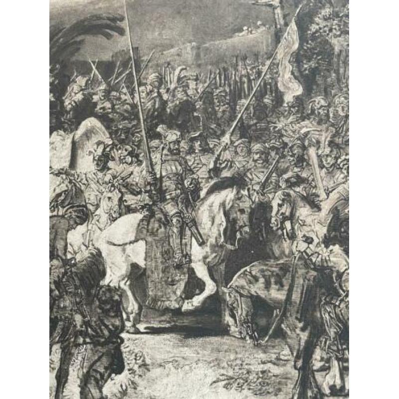Antieke prent 1911 Rembrandt De eendracht van het land AFM