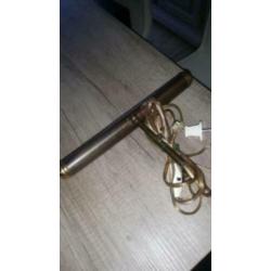 Te koop antieke schilderijlamp van koper in werkende staat..