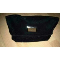 ~ Armani ~ zwart suède Toilettas of avondtasje/Clutch