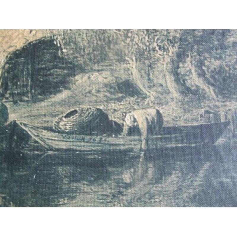 schilderstuk-op linnen-Y.Gooyen 1636-zie boot-afm. 70x50