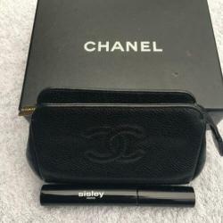 Chanel zwart vintage make- up etui