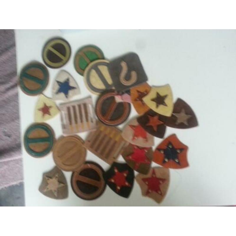 patches o.a. lederen vintage patches