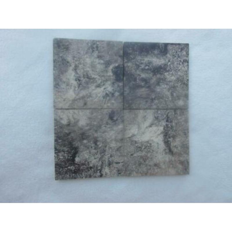 25x Nieuw Gevlamde Tegels Paul Teeuwen 10 x 10 zwart/grijs