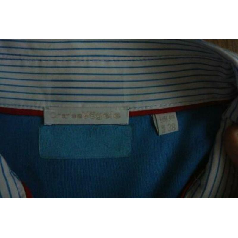 charles voegel shirtje met blouse kraag 38 turkooise