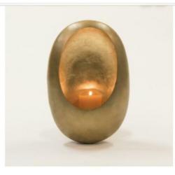 Windlicht / Lantaarn ei goud/brons