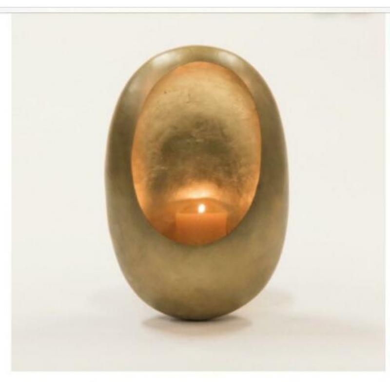 Windlicht / Lantaarn ei goud/brons