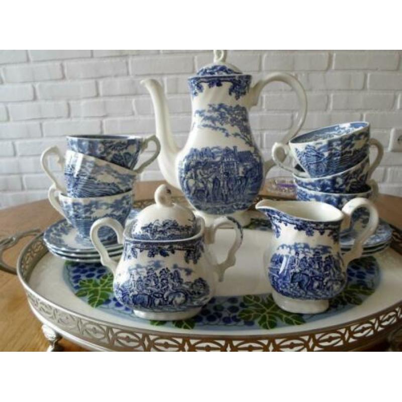 blauw servies zonder dienblad