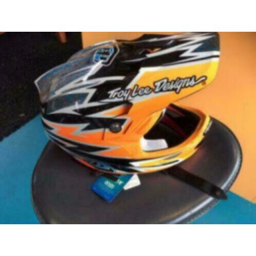 Troy Lee Designs BMX Helm, Oranje/Zwart, Adult Small, Nieuw