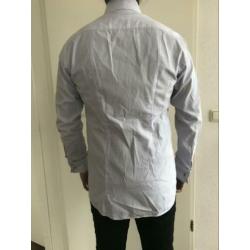 Overhemd Suitsupply | Wit met paarse lijn | Slimfit
