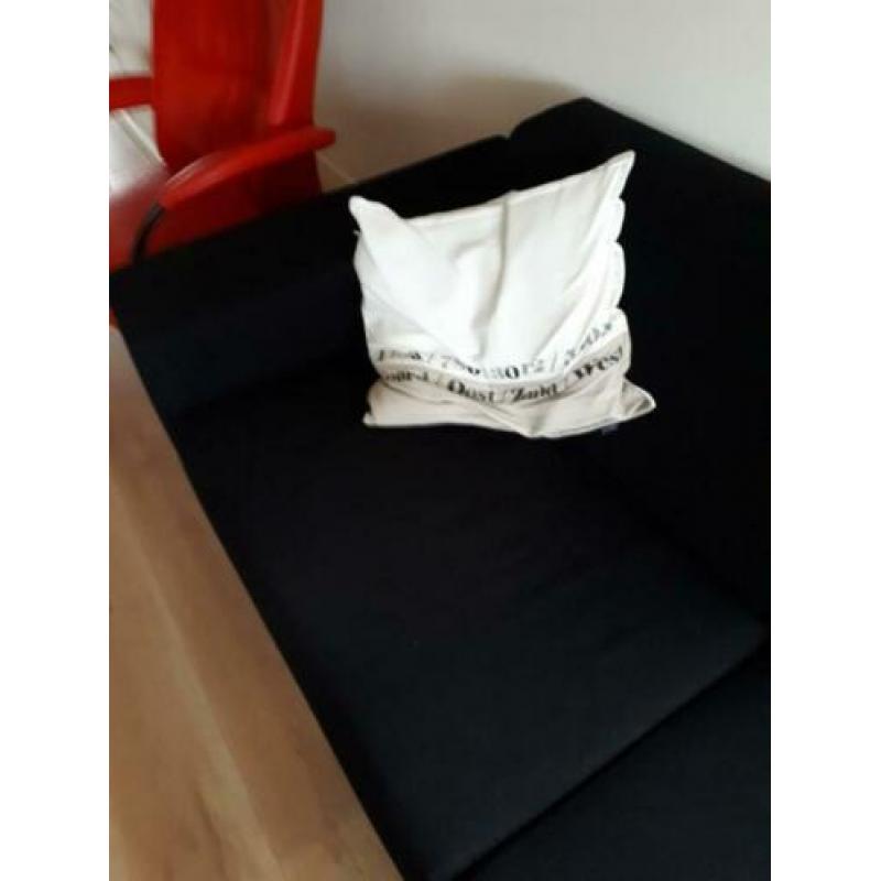 Zwarte 3 zitsbank bekleding stof 227x90 cm