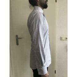 Overhemd Suitsupply | Wit met paarse lijn | Slimfit
