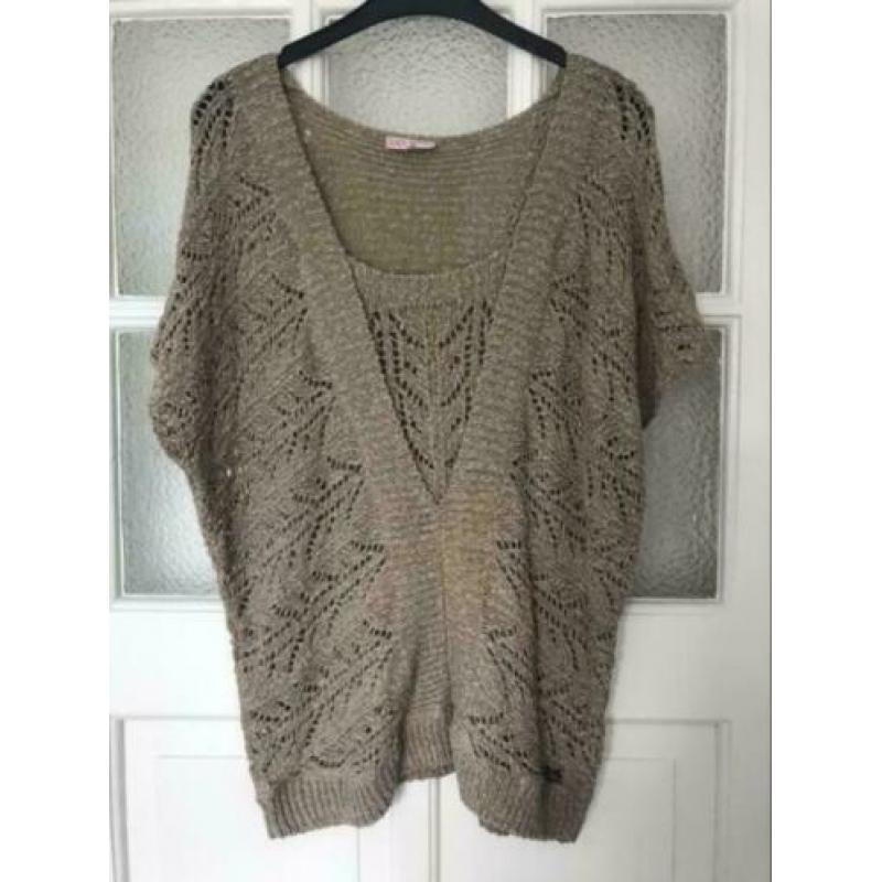 Trendy boho gipsy ibiza bruine top/hes/trui van Didi mt M/L