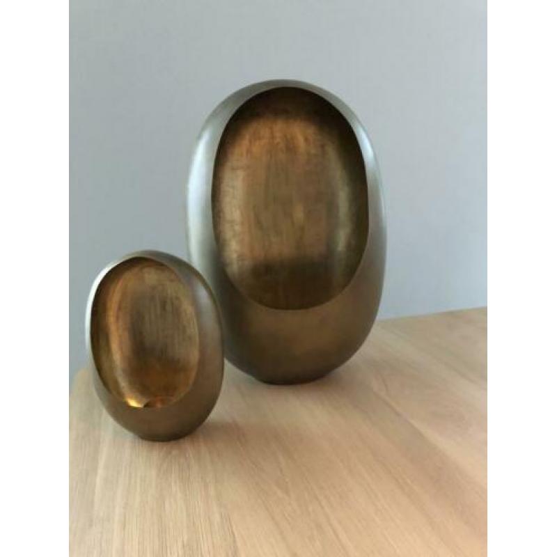 Windlicht / Lantaarn ei goud/brons