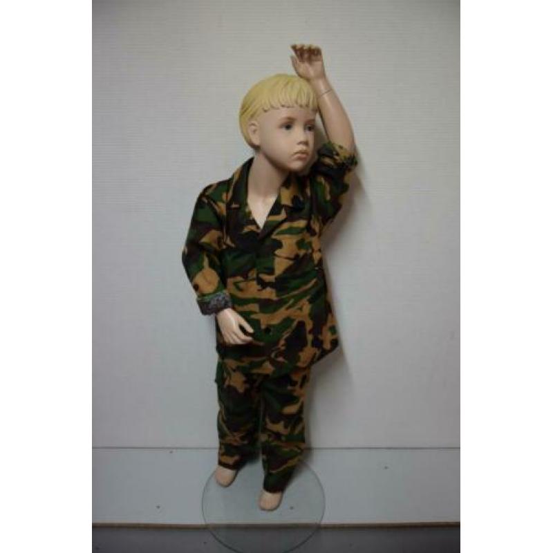 Verkleedkleren:Miltair, Soldaat, Camouflage pak maat 98