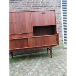 Deens design highboard wandmeubel mid century vintage teak