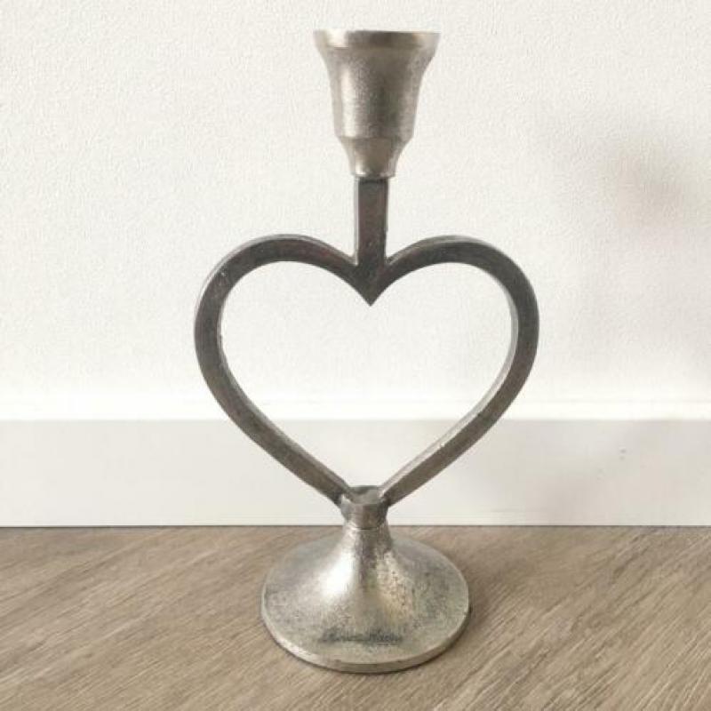 Rivièra Maison kandelaar zilver hart vorm