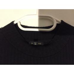 Zwarte Bodycon Jurk Rib Stof River Island Maat S/36