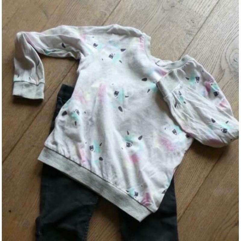 Shirt met pony's (H&M) meisje, maat 110-116
