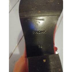 Rode leren western laarsjes van Bronx maat 38