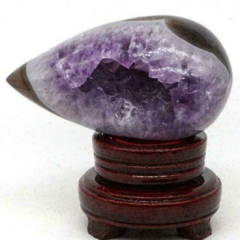 Agaat Brok Ovaal Beeld Amethyst Reiki Kristal Obelisk