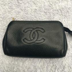 Chanel zwart vintage make- up etui
