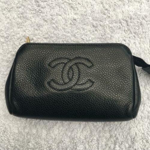 Chanel zwart vintage make- up etui