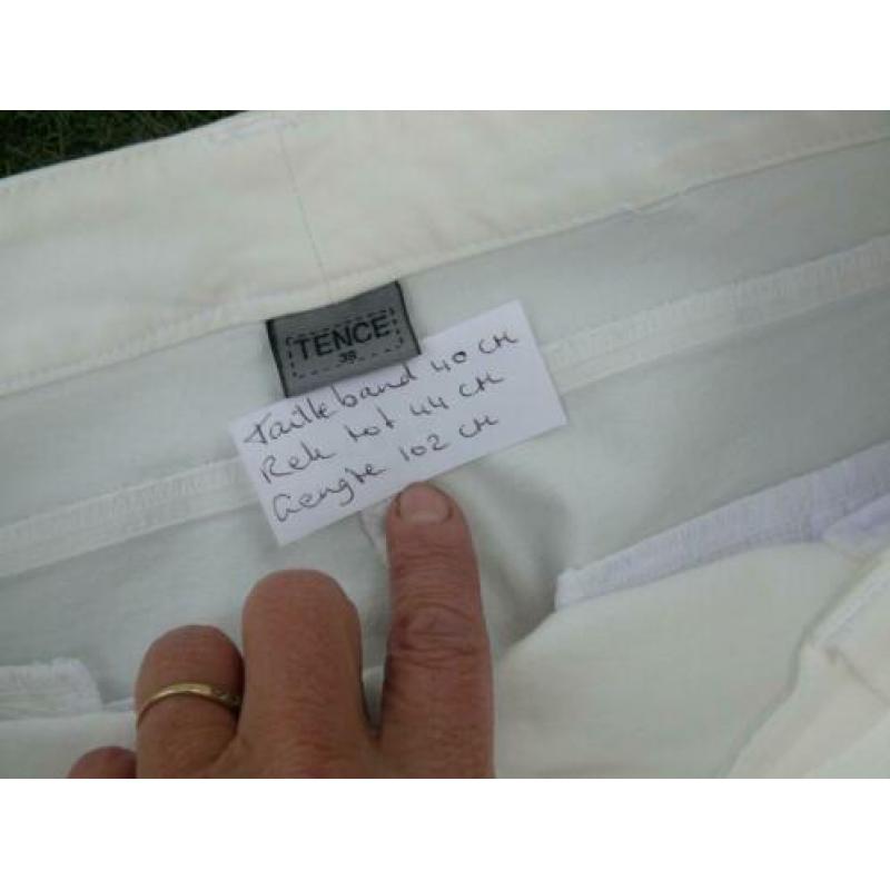 TENCE broek maat 38/M lengte 32 stretch , gebroken wit