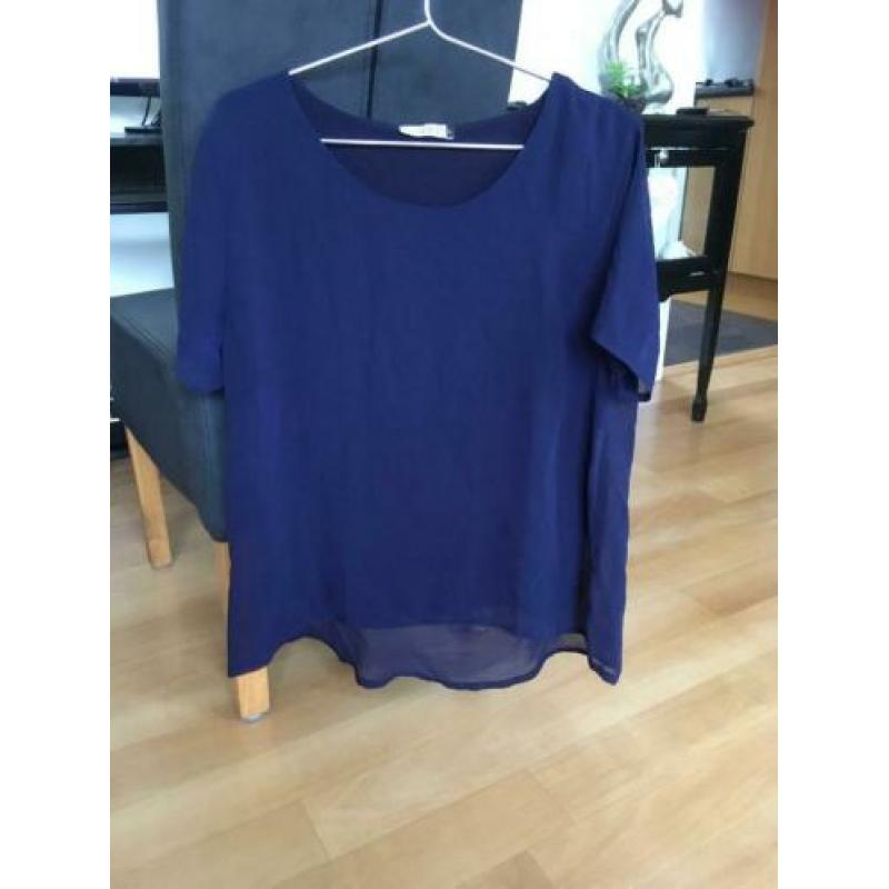 Dubbellaags blauw blouse-shirt maat L