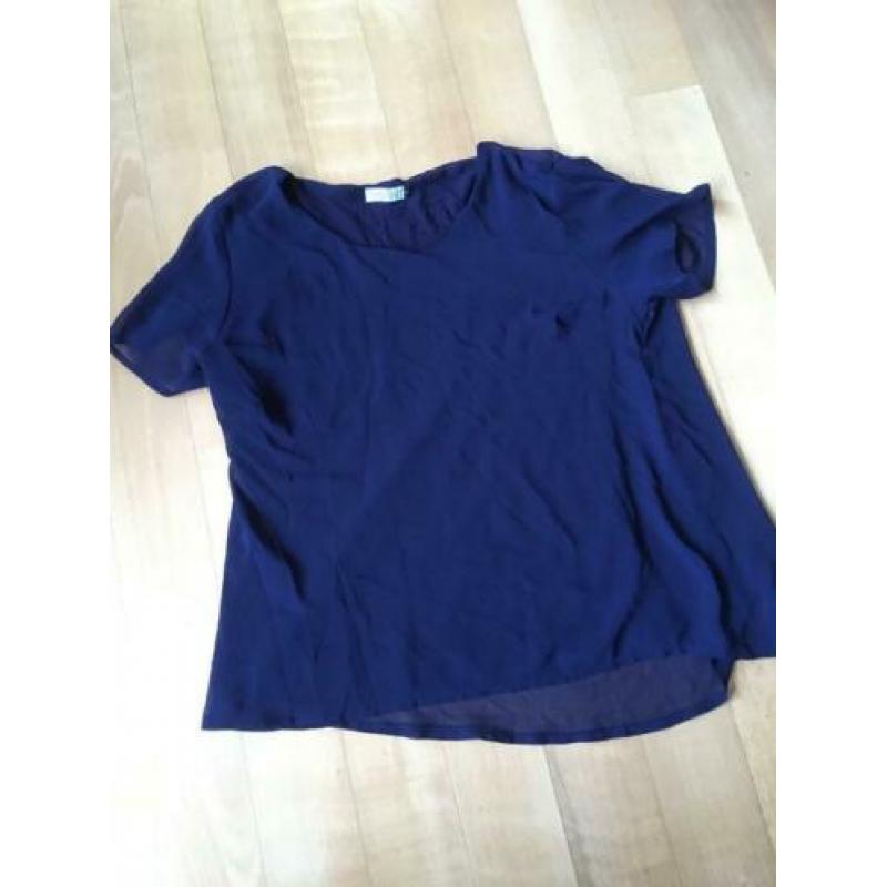 Dubbellaags blauw blouse-shirt maat L