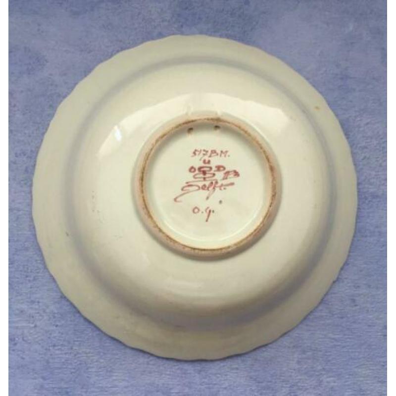 wandbordje polychroom Oud Delft bloemen