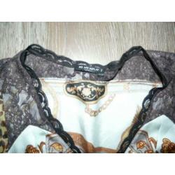 stijlvol zijden designer shawl print jurk Replay S 36 38