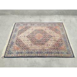 Handgeknoopt Perzisch wol tapijt ruit Herati blue 125x190cm