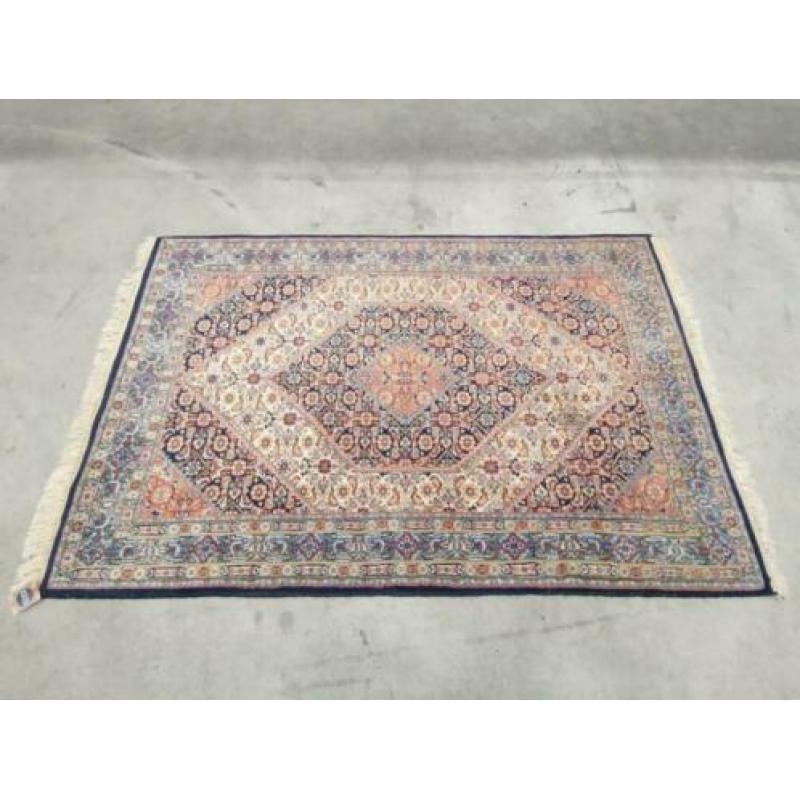 Handgeknoopt Perzisch wol tapijt ruit Herati blue 125x190cm