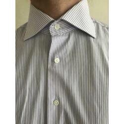 Overhemd Suitsupply | Wit met paarse lijn | Slimfit