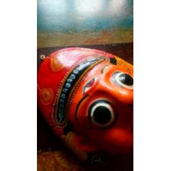 masker uit India wanddecoratie