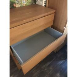 Ikea malm 4 lades 80x49x100 donker eiken