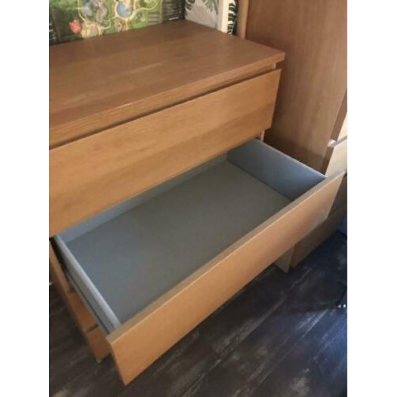 Ikea malm 4 lades 80x49x100 donker eiken