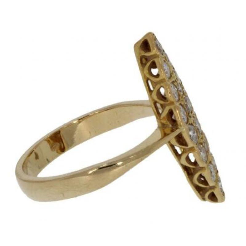 Luxe 14 karaats gouden prinsessen ring met 18 diamanten