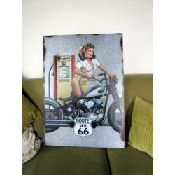 Retro reclamebord, route 66