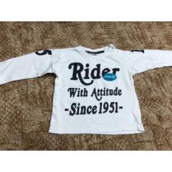 Shirt wit lange mouwen maat 86